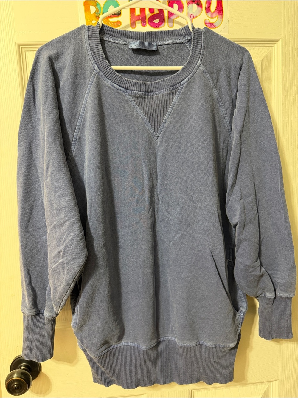 Zenana Outfitters Dusty Slate Blue Crewneck Sweatshirt